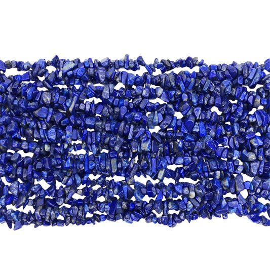 Fekuar 64" Irregular Tumbled Lapis Lazuli Chip Beads for Jewelry Making, Healing Crystal Drilled Loose Bead Strand DIY Craft Supplies, 5-8mm