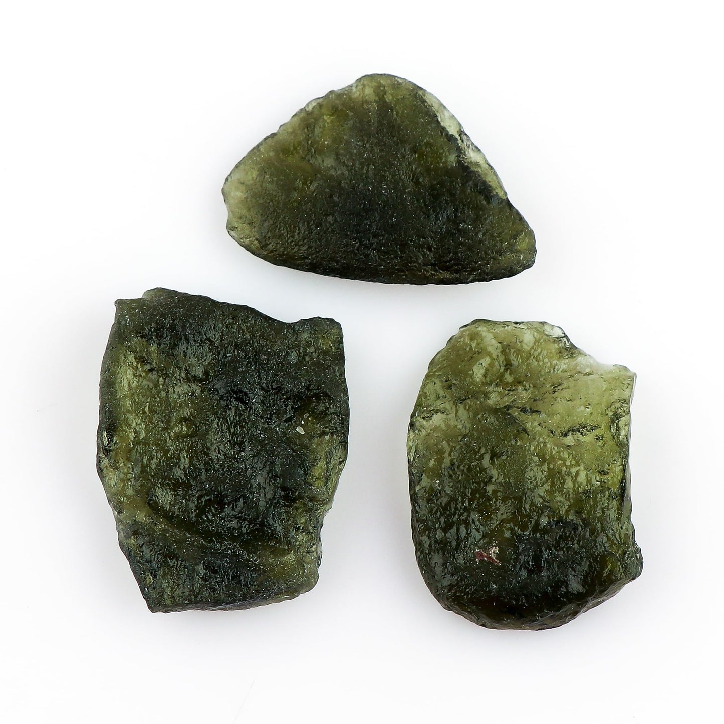 CRYSTALIS 3pcs, 30-40mm Raw Synthetic Moldavite, High Grade Loose Gemstone Wholesale Bulk Rough Jewelry Making Supply, Chakra Stones, Wire Wrapping, DIY, Gem Collection