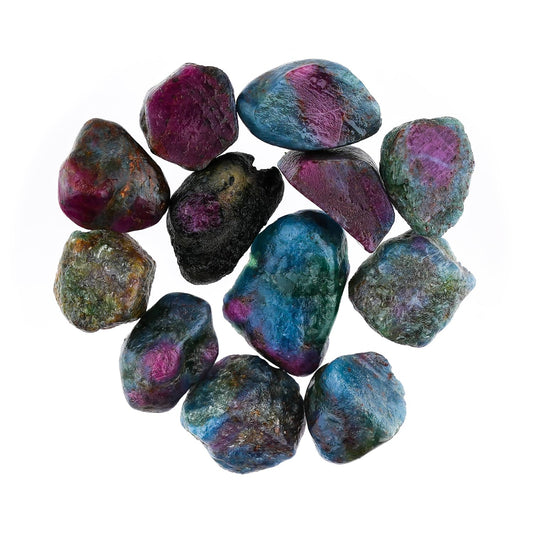 ColouredRocks (50 carats.) RUBY KYANITE Raw Crystals, Raw Stones, Rough Gemstones, Jewelry Making Supply, Cabbing, Polishing, Cutting, DIY, Crafts (12-14 pcs.) (7-10 mm.)