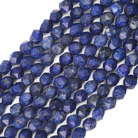 BEADIA Faceted Natural Lapis Lazuli Stone Round Beads 8mm 36cm/Strand for Jewelry Making