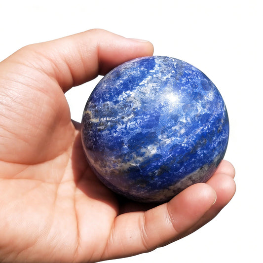 AierCrystal Natural Stone Crystal Sphere Feng Shui Home Decoration Ball Positive Energy Scrying Orb for Meditation Tool for Spiritual Space Purification Globe Diameter 5-6cm Lapis Lazuli Sphere
