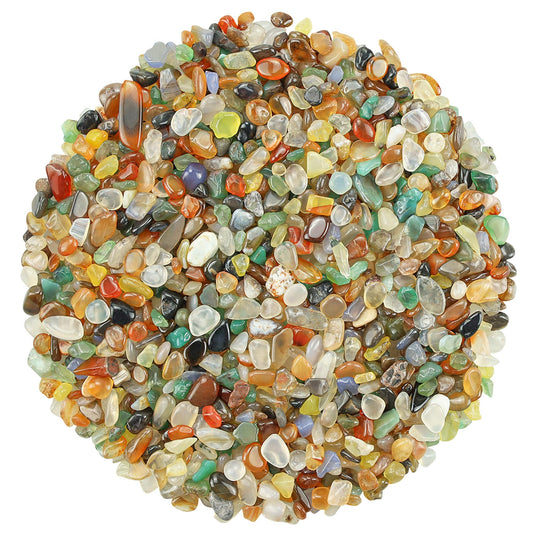 ZHIYUXI Multicolor Agate Crystal Chips Bulk Fish Tank Decorations Aquarium Rocks Gravel Vase Filler Stones Crystals for Candle Making Witch Kit Gravel for Plants Quartz Sand Gemstone 0.22 lbs