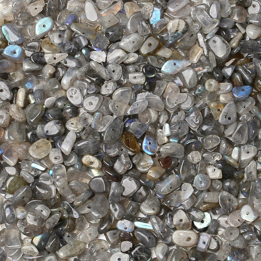 ZHIYUXI 400pcs Labradorite Beads 5-8mm Crystals Gemstones for Bracelet Making Irregular Stone Bead for Jewelry Making Natural Chips Craft 2 Strands