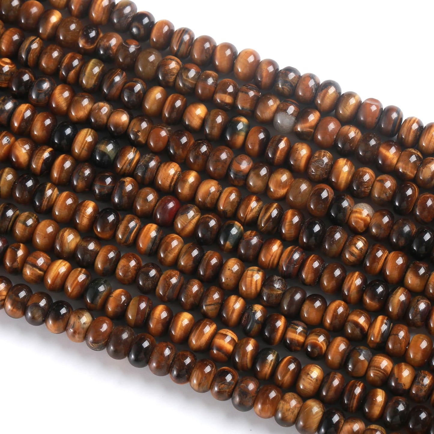 5x8MM 72PCS Yellow Tiger Eye Tube Rondelle Abacus Disk Spacer Loose Beads for Jewelry Making