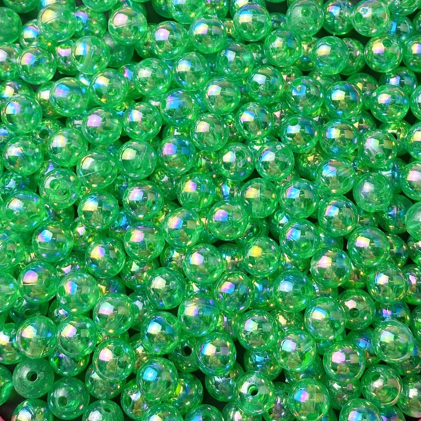 300 Pcs 8mm Acrylic Round Beads AB Colors Round Spacer Beads for Earring Bracelet Necklace Key Chains Jewelry DIY Craft Making(Green AB)