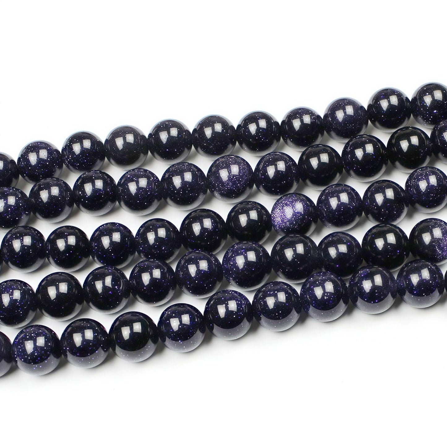 MJDCB Natural Stone Beads Blue Sand Stone Round Loose Beads for Jewelry Making DIY Bracelet Necklace (8mm)