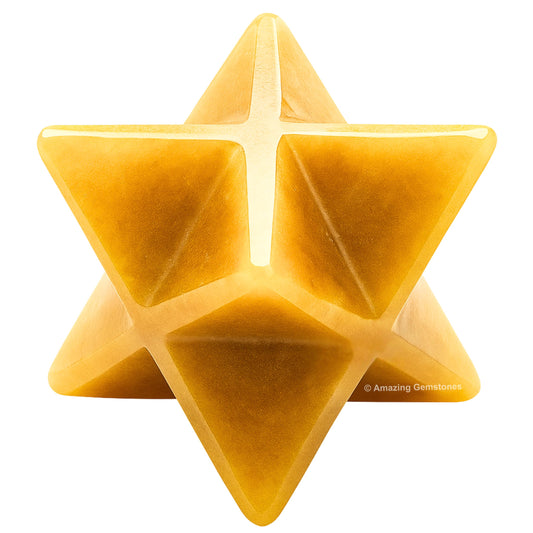 Amazing Gemstone Yellow Jasper Merkaba Crystal - 0.75 Inches Metaphysical Merkaba Star for Meditation - Energetic Tetrahedron Crystal and Healing Stones and Healing (15-20mm)