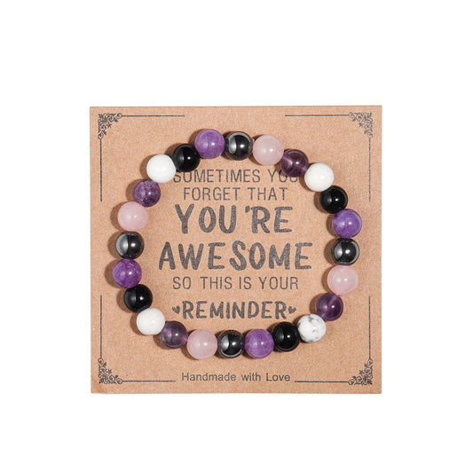 Inspirational Bracelets for Women Natural Stone Healing Relaxation Chakra Bracelet Gifts for Graduation Birthday Christmas Mothers day Valentines Thanksgiving Teacher Appreciation Gifts for Her Mom