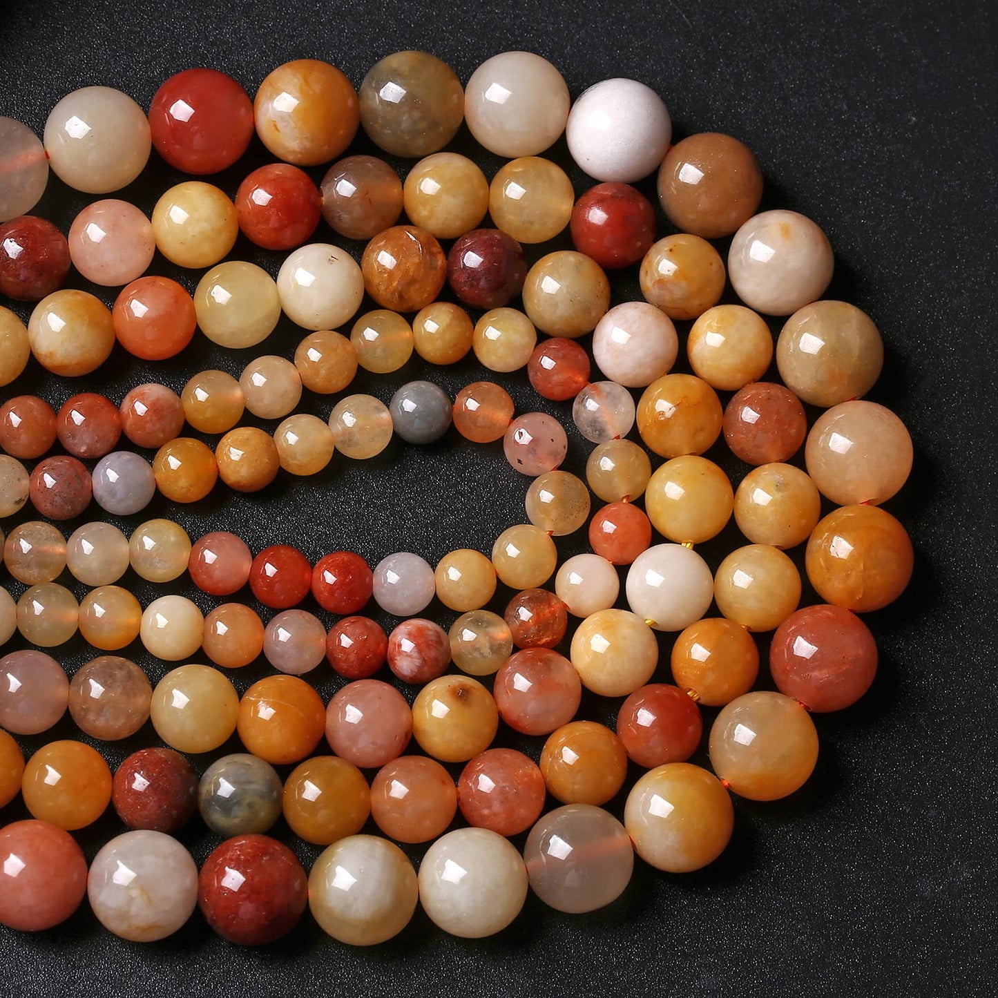 12MM 32PCS Natural Stone Golden Thread Jade Crystal Loose Beads for Jewelry Making DIY Bracelet Necklace 1 Strand 15’’