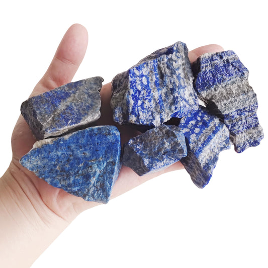Luckeeper 1 lb Lapis Lazuli Bulk Raw Crystals and Healing Stones for Tumbling, Wire Wrapping, Wicca Reiki,Meditation