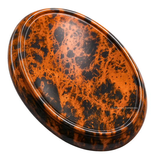 Amazing Gemstone Mahogany Obsidian Worry Stone Crystals and Healing Stones - Worry Stones for Stress Relief Gifts - Piedra Crystal Fidget for Meditation - Unique Stocking Stuffers Gifts for Women, Men