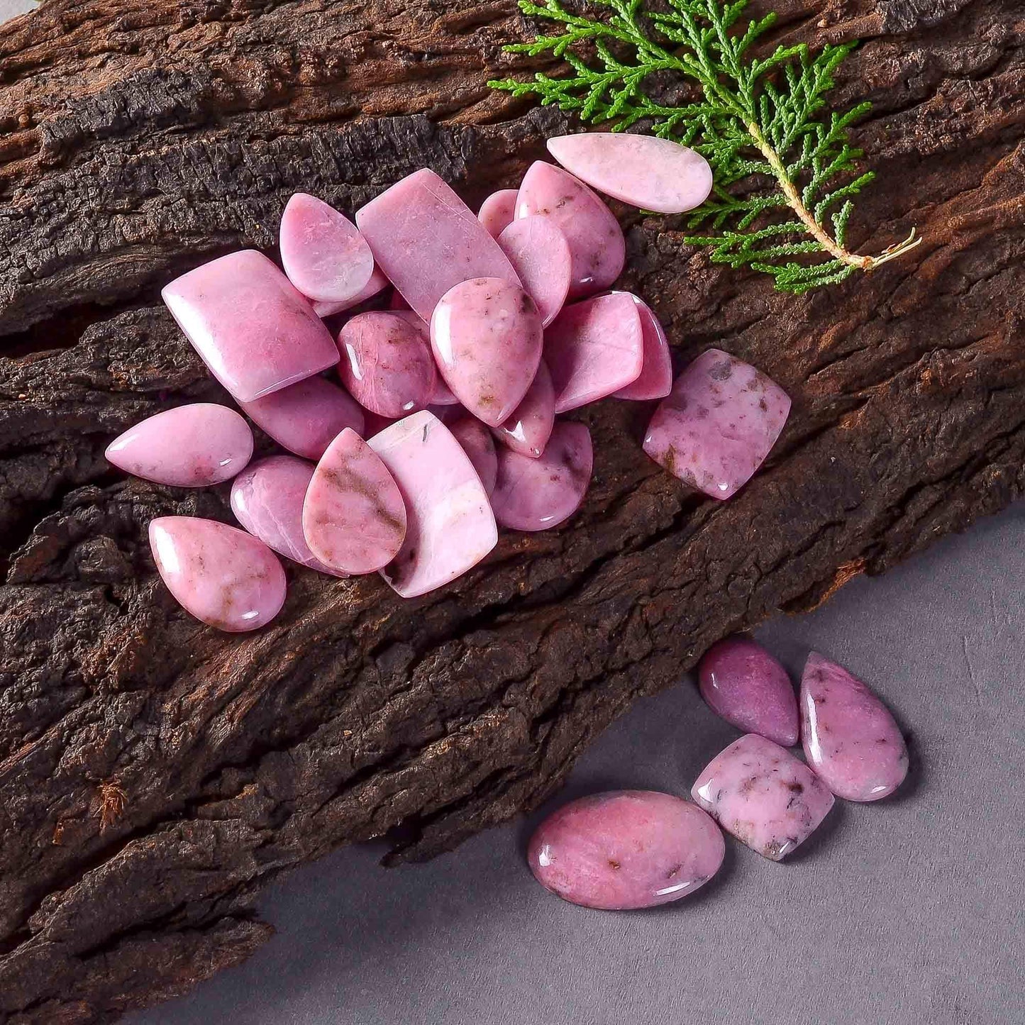Gemkora 3pcs Petalite Gemstone Wholesale Cabochons Lot, Jewelry Making Loose Gemstone, Polished Home Decor Specimen, DIY, Wire Wrapping, Reiki, Healing Crystals, Bulk Gemstone Deal