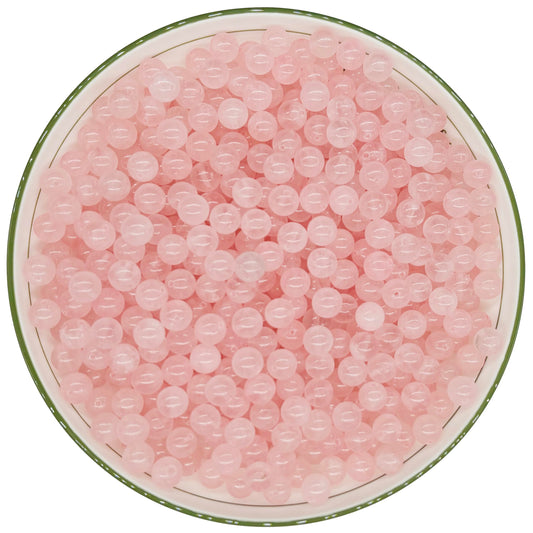 WHNKFB 10mm 50PCS Natural Ice Rose Quartz Round Beads, High Clarity Loose Pink Crystal Beads for Jewelry Making Craft - 4mm 6mm 8mm 10mm Options with Free Elastic Cord