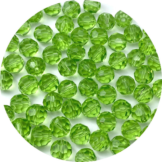 LIMAOLLY 400pcs 4mm Faceted Crystal Glass Beads Round Spacer Beads for Jewelry Making DIY Craft Making Necklace Bracelet Earring Wind Chimes Suncatchers Ornament(508-Light Green)