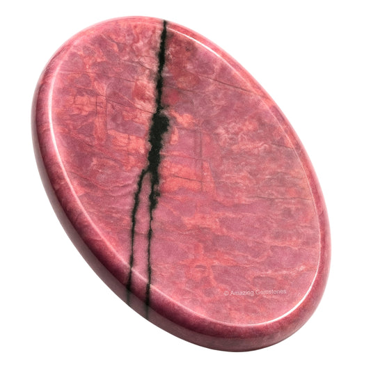Amazing Gemstone Rhodonite Worry Stone - Pink Crystal for Stress Relief & Meditation