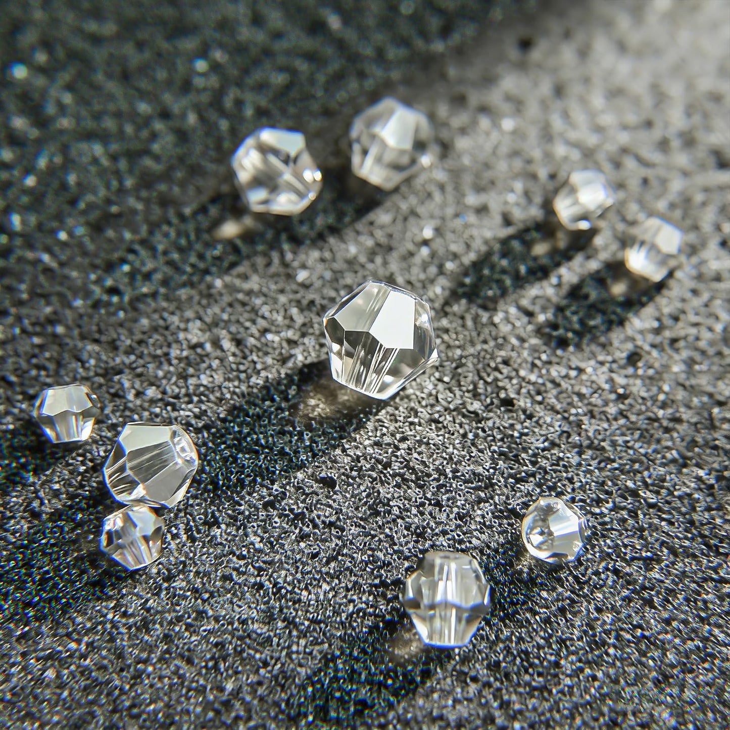 1550PCS Bicone Crystal Glass Beads Set for Jewelry Making, 3mm 4mm 6mm 8mm Sparkling Faceted Beads Sorted by Size for Bracelets, Necklaces, Suncatchers & DIY Crafts(Grey)