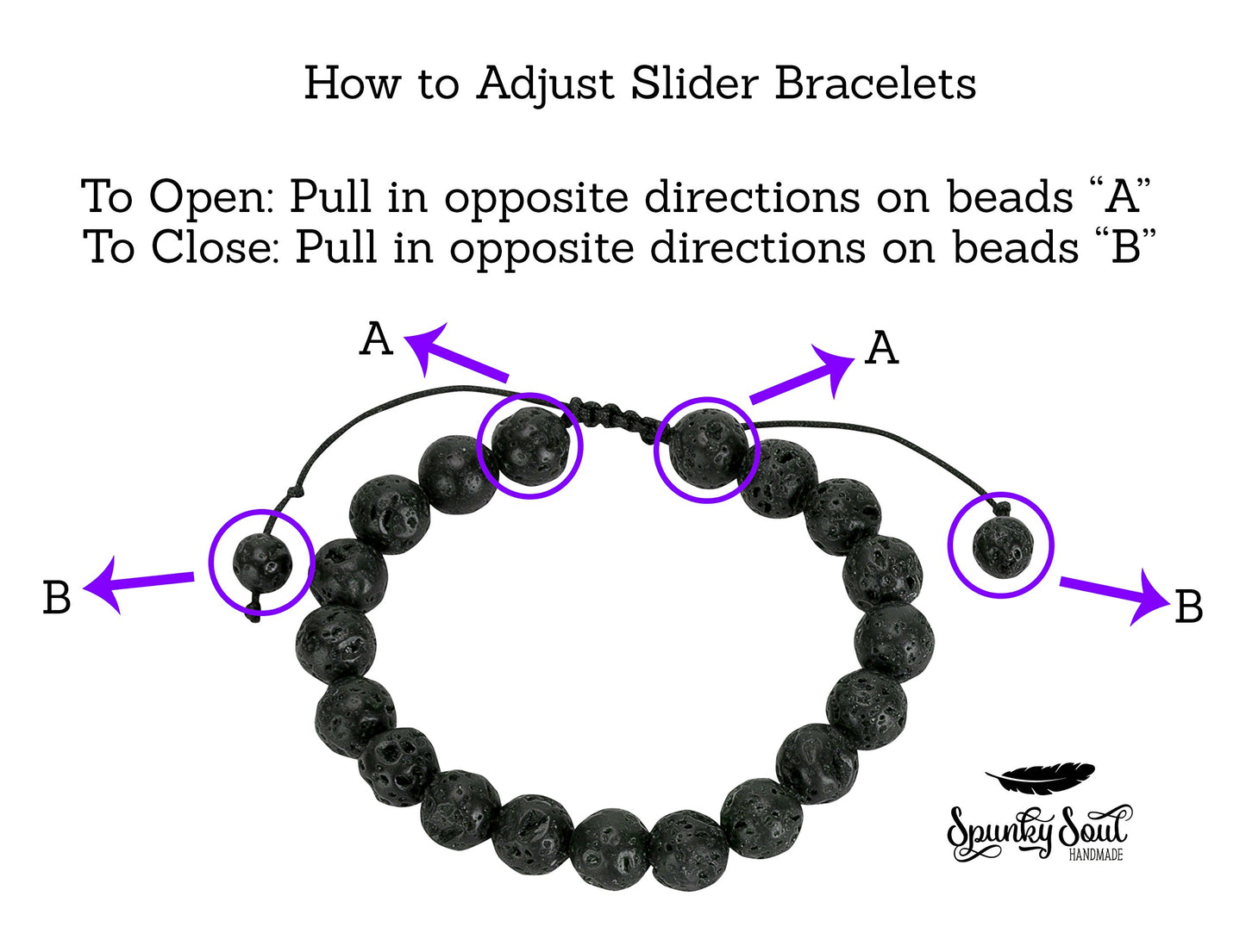 SPUNKYsoul 3 beads Set each stone Chakra Balancing Lava Diffuser Bracelet Authentic Crystal Stones for Women Collection