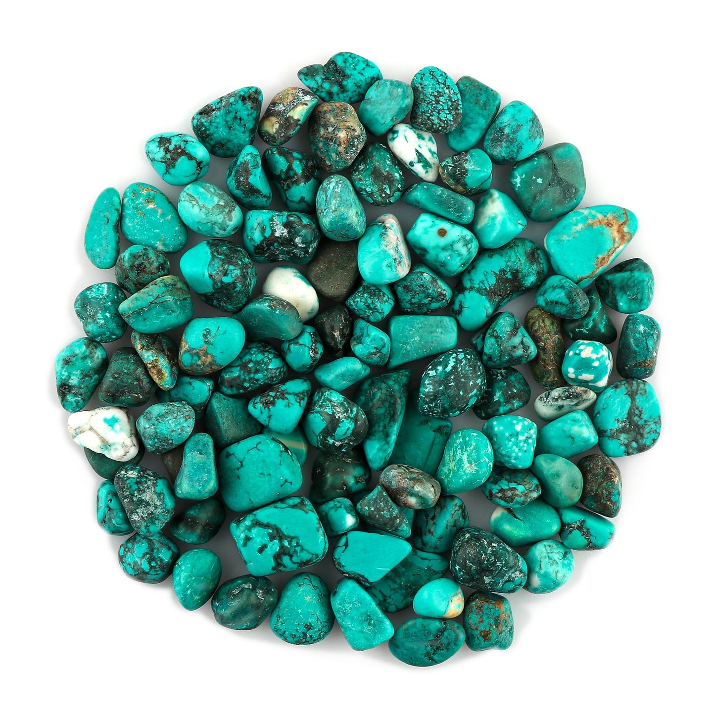 GEMKORA 25carats, 5-6pcs, Raw Green Turquoise Stone, Tumbled Loose Gemstone Crystals, Wholesale Bulk Lot, Rough Crystals, Turquoise Rock, Jewelry Making Supply, DIY, Crafts, (8-12mm)