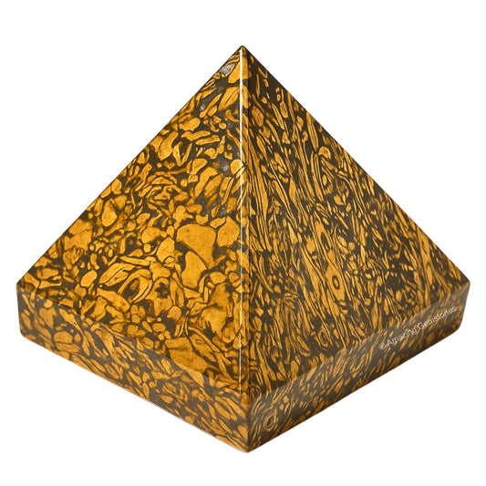 Amazing Gemstone Mariyam Jasper Pyramid Crystal Healing Stones - 2" Great Pyramid Figurine of Natural Stone Pyramid for Meditation, Reiki, Chakra Balancing and Crystal Pyramids Grid