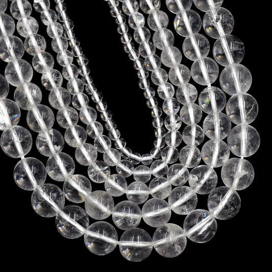 AD Beads Natural Gemstone Round Loose Beads 15" for Bracelet Necklace Earrings Jwelery Making Crafts DIY (10mm, Clear Quartz)