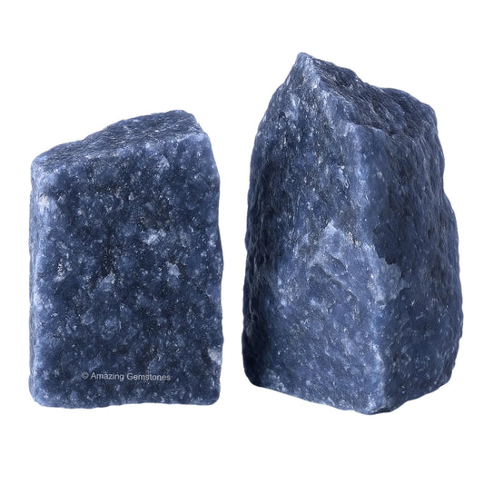 Amazing Gemstone Blue Aventurine Raw Crystals and Healing Stones, Natural Rocks for Tumbling - DIY Raw Stones and Crystals, 2 Pieces