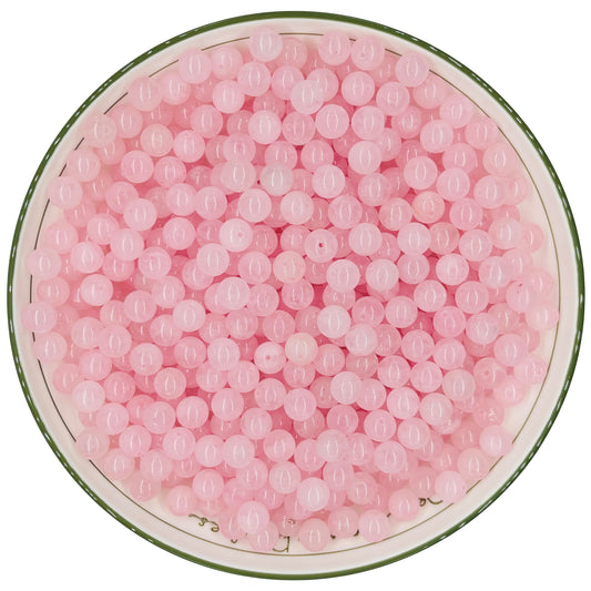 WHNKFB 10mm 50PCS Natural Full-Bodied Rose Quartz Round Beads, Opaque Loose Pink Crystal Beads for Jewelry Making Craft - 4mm 6mm 8mm 10mm Options with Free Elastic Cord
