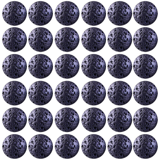 Natural Stone Beads 100pcs 6mm Black Lava Round Genuine Stone Beading Loose Gemstone Hole 1mm DIY Beads for Essential Oil Yoga Bracelet Necklace Earrings Jewelry Making (Black Lava Stone Beads,6mm)