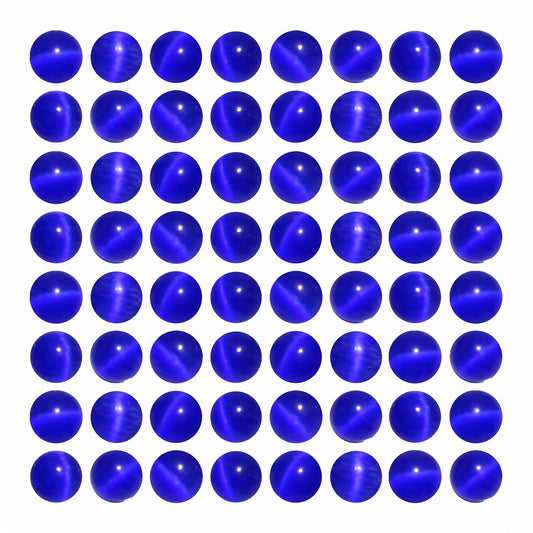 MJDCB 30pcs Sapphire Blue Cat Eye Stone Beads 12mm Round Crystal Loose Bead for Jewelry Making DIY Bracelets Necklace