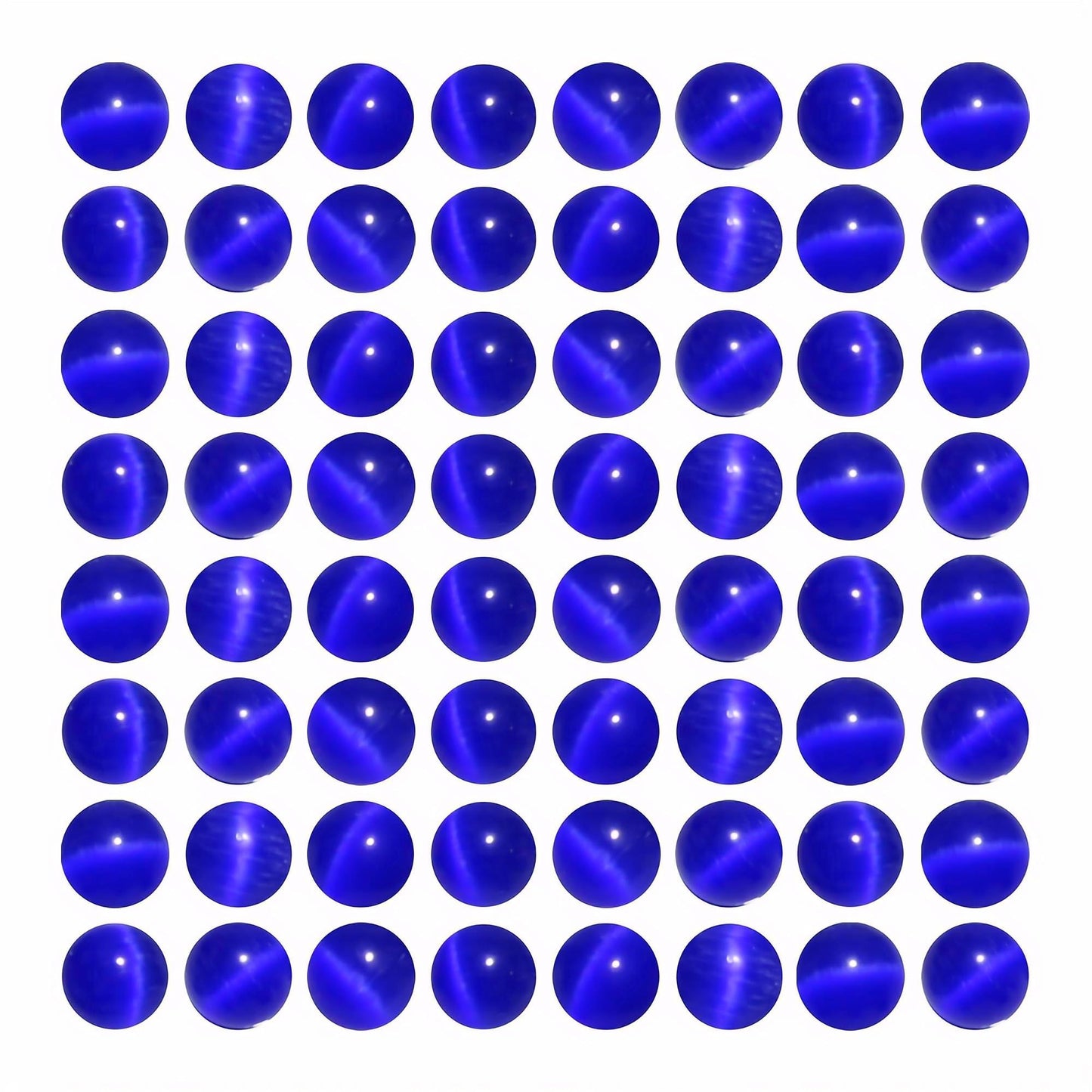 MJDCB 180pcs Sapphire Blue Cat Eye Stone Beads 6mm Round Crystal Loose Bead for Jewelry Making DIY Bracelets Necklace Accessories