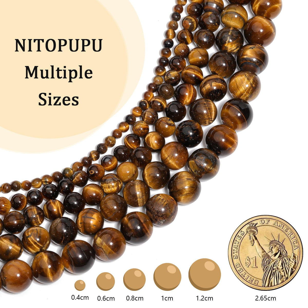 NITOPUPU 10mm 37pcs Tree Agate Natural Stone Beads for Jewelry Making Supplies, Round Crystal Beads for Bracelets Necklace DIY Crafts