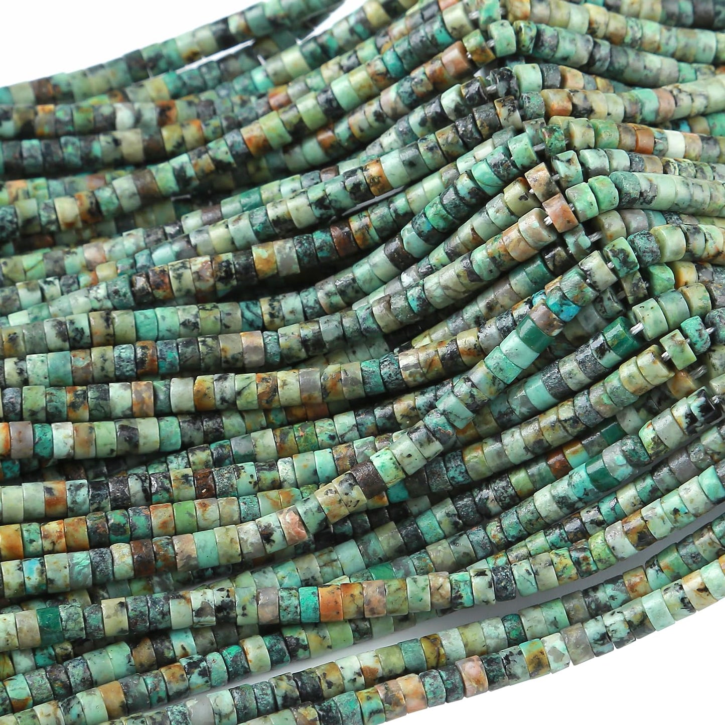 2x4MM 150PCS African Turquoise Tube Cylinder Rondelle Abacus Disk Spacer Loose Beads for Jewelry Making