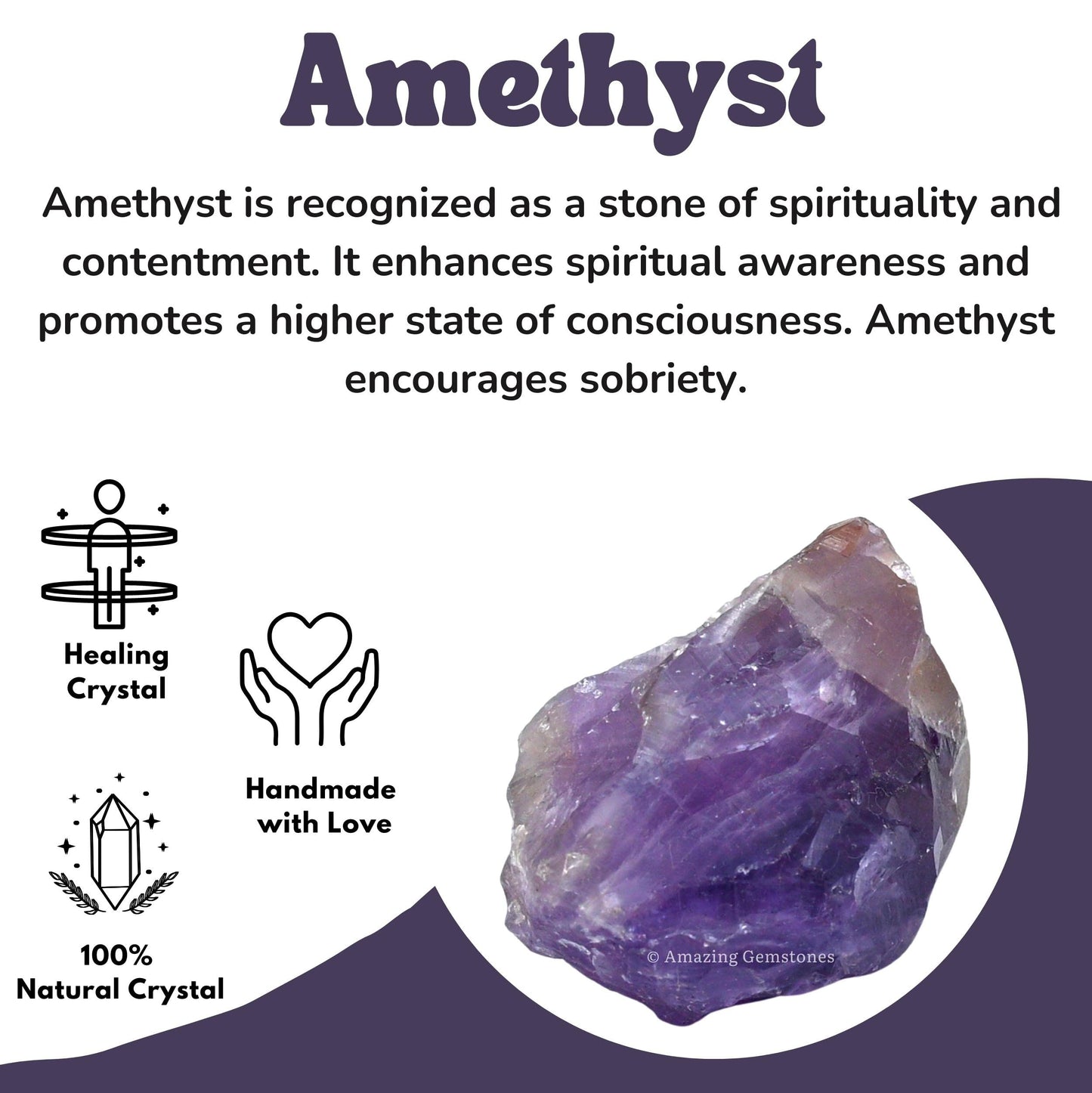 Amazing Gemstone Amethyst Raw Crystals and Healing Stones, Natural Rocks for Tumbling - DIY Raw Stones and Crystals, 2 Pieces