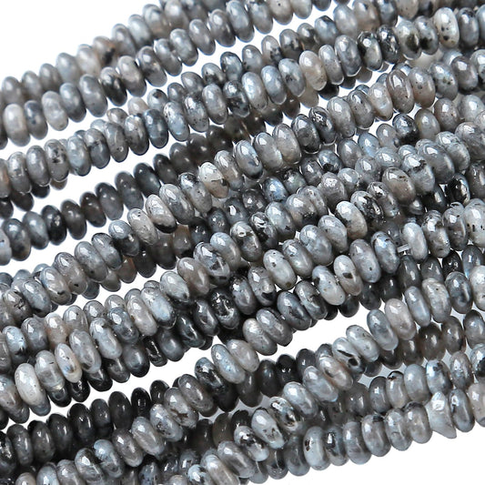 2x4MM 150PCS Black Labradorite Tube Rondelle Abacus Disk Spacer Loose Beads for Jewelry Making