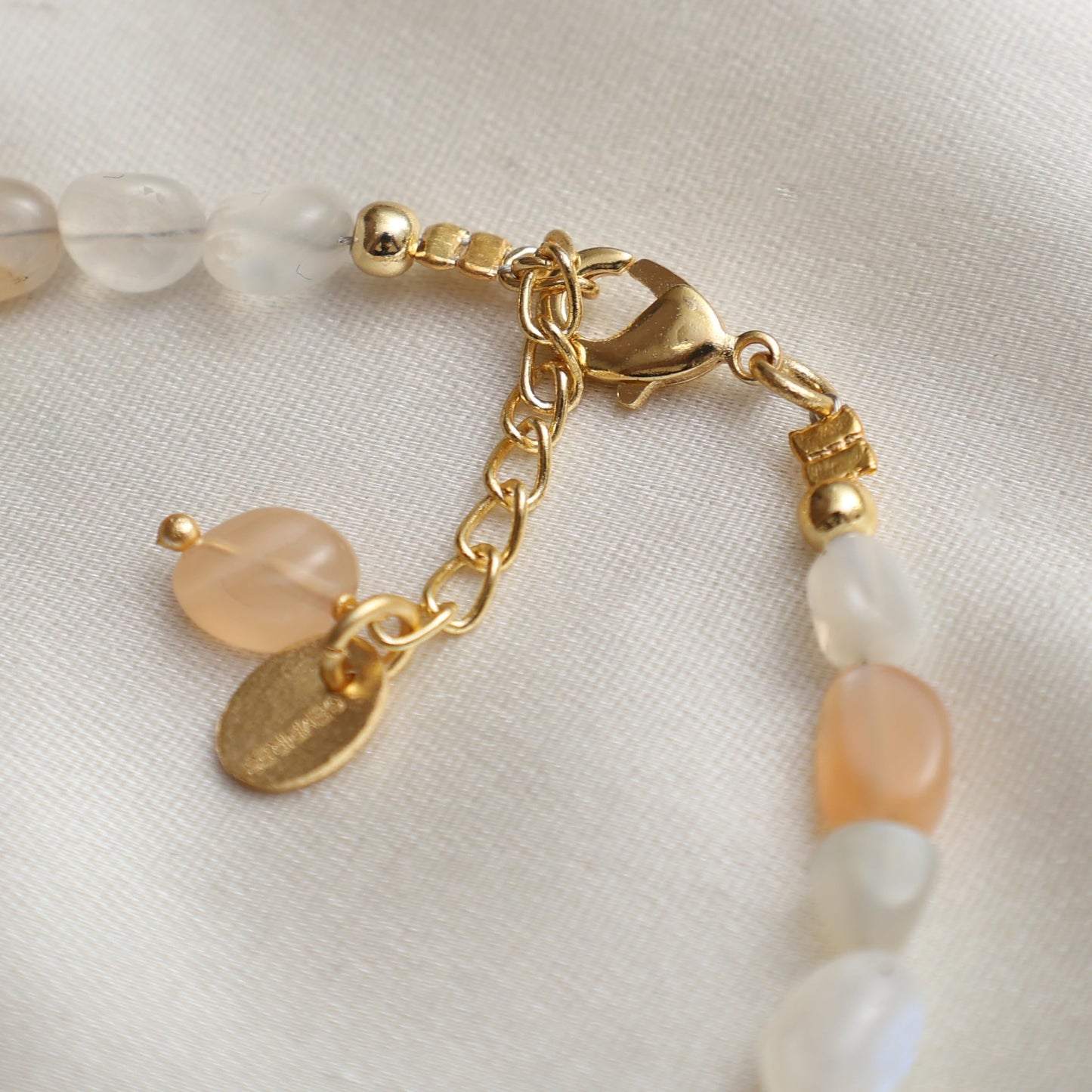 Gempires Lightweight Beaded Gemstone Bracelets Multi Moonstone Crystal Jewelry Hypoallergenic 8 Inch Gold Plated Dainty Minimalist Bracelets