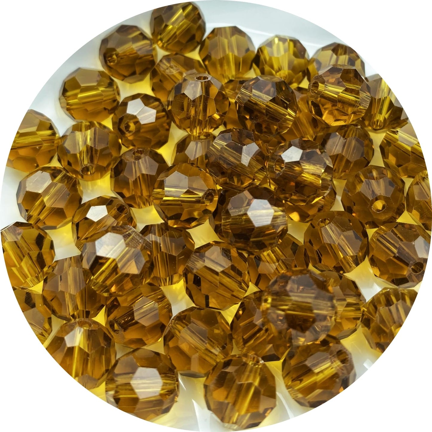 Xinhongo Crystal Glass Beads 500 Pieces 3mm Round Faceted Glass Spacer Beads for Jewelry Making Bracelet Earring Necklace DIY Craft Supplies(Amber)