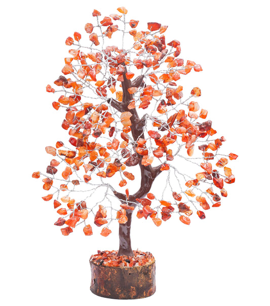 Crocon® Carnelian Gemstone Crystal Tree, Crytsals and Healing Stones, Orange Healing Stone Tree for Sacral Chakra Birthday Gifts for Women Men Her Sister mom - Gem Tree - Home Decor - Good Luck Gift