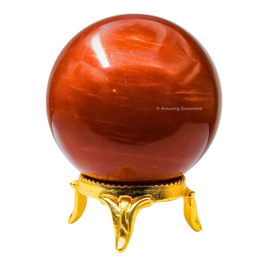 Amazing Gemstone Red Jasper Crystal Ball with Stand - 2 Inches Crystal Sphere Meditation Balls for Witchcraft and Decorative Balls