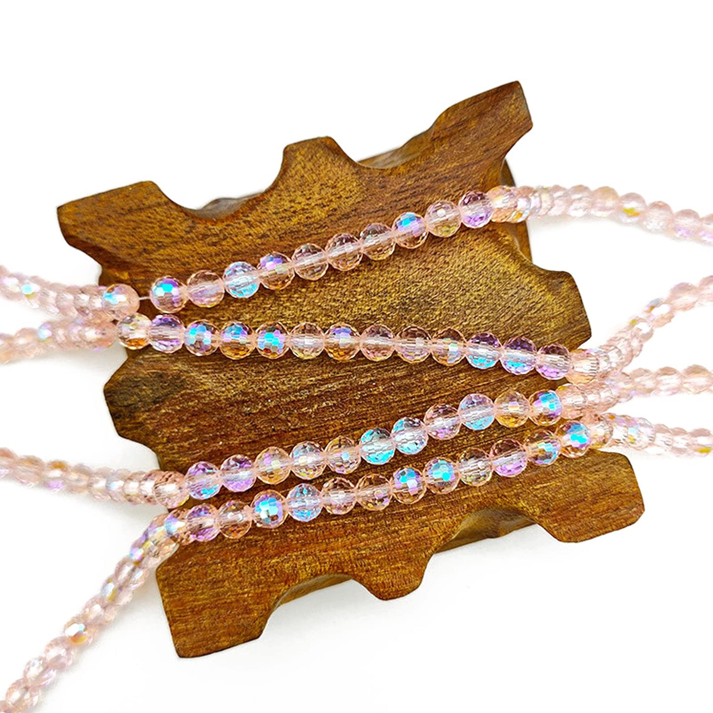 Dowarm 150PCS 6MM Faceted Crystal Beads for Jewelry Making, Bracelet Wind Chimes Suncatcher, Rondelle Spacer Beads, Loose Gemstones, Vintage Rose Paradise