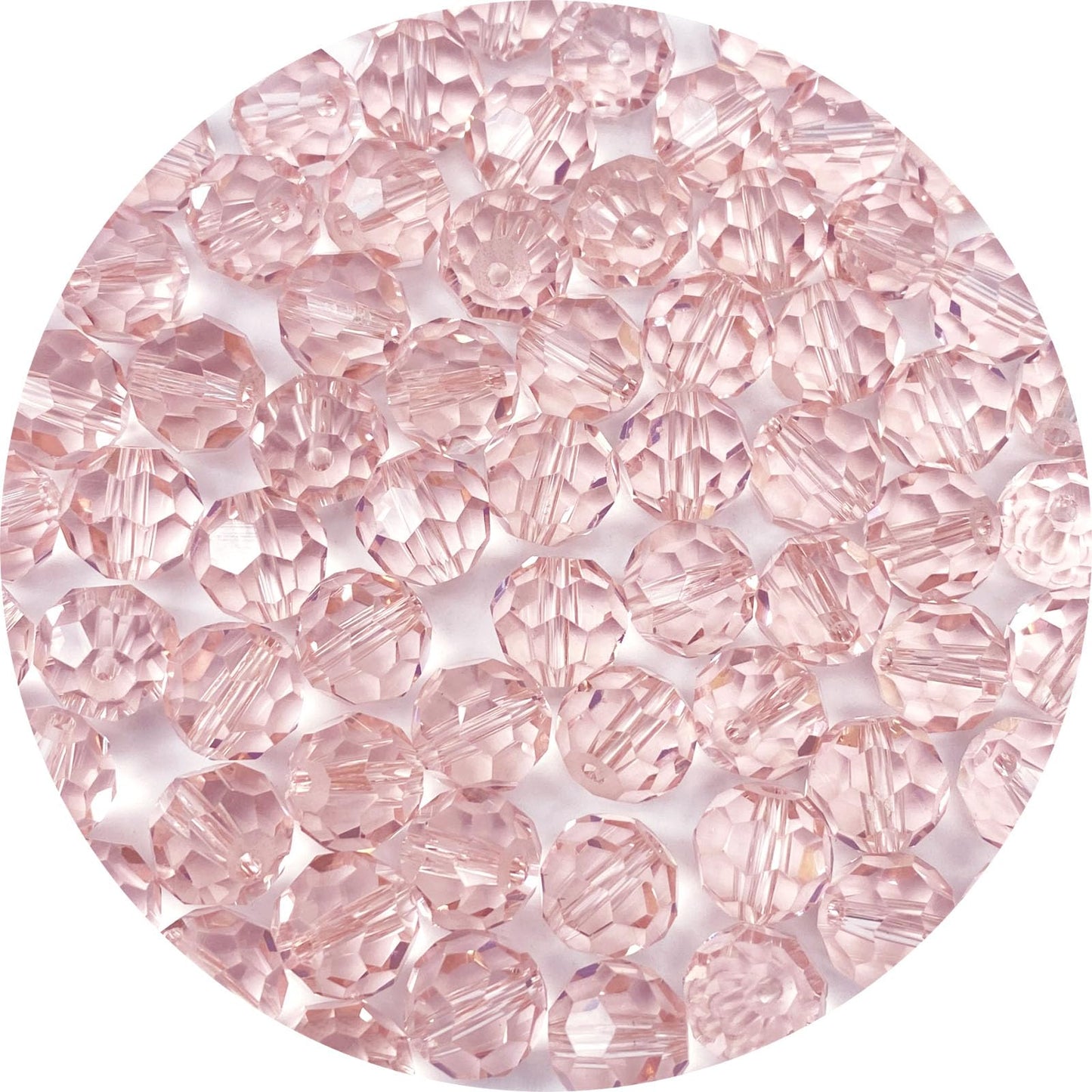 LIMAOLLY 400pcs 4mm Faceted Crystal Glass Beads Round Spacer Beads for Jewelry Making DIY Craft Making Necklace Bracelet Earring Wind Chimes Suncatchers Ornament(513-Pink)