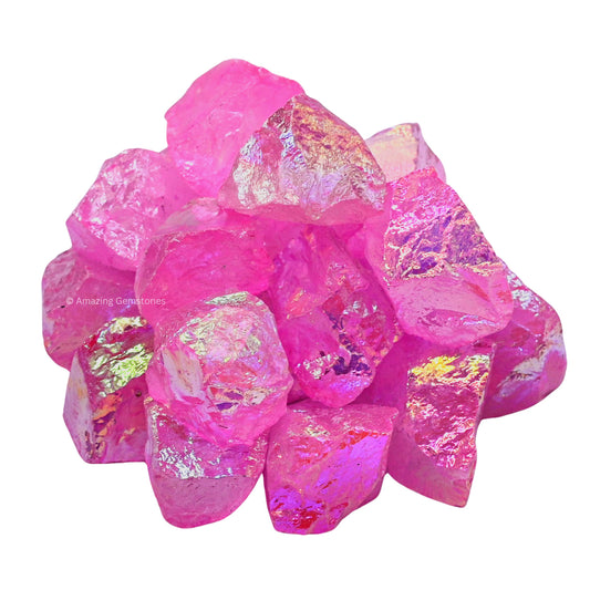 Amazing Gemstone Rose Aura Quartz Raw Crystals and Healing Stones, Natural Rocks for Meditation and DIY Raw Stones and Crystals (1 lb)