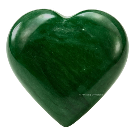 Amazing Gemstone Green Aventurine Crystal Heart Palm Stone - Pocket Massage Worry Stone for Natural Body Chakra Balancing, Reiki Healing and Crystal Grid