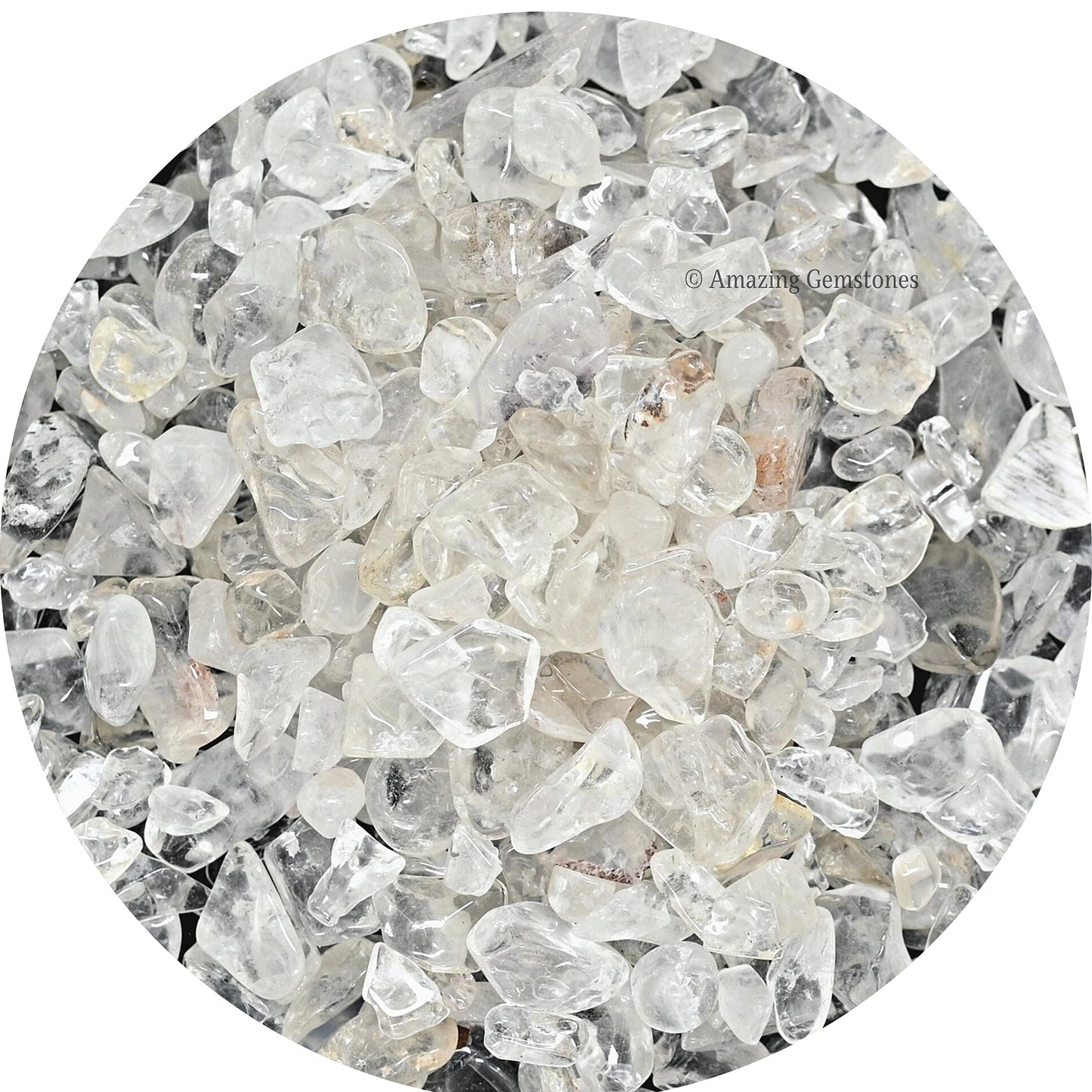 Amazing Gemstone Clear Quartz Crystal Chips and Tiny Crystals for Aquarium Gravel - Bulk Fish Tank Gravel, Small Tumbled Stone Chips and Tiny Crystals for Decoration (Natural AAA Grade Gemstones)