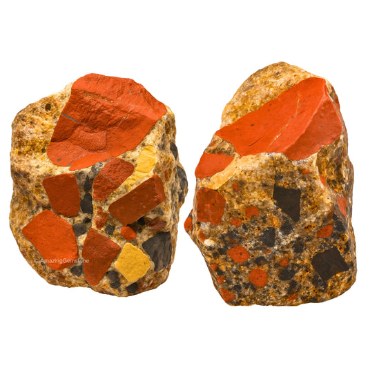 Amazing Gemstone 2 Pieces Spotted Jasper Raw Crystals and Healing Stones, Natural Rocks for Tumbling and DIY Raw Stones and Crystals