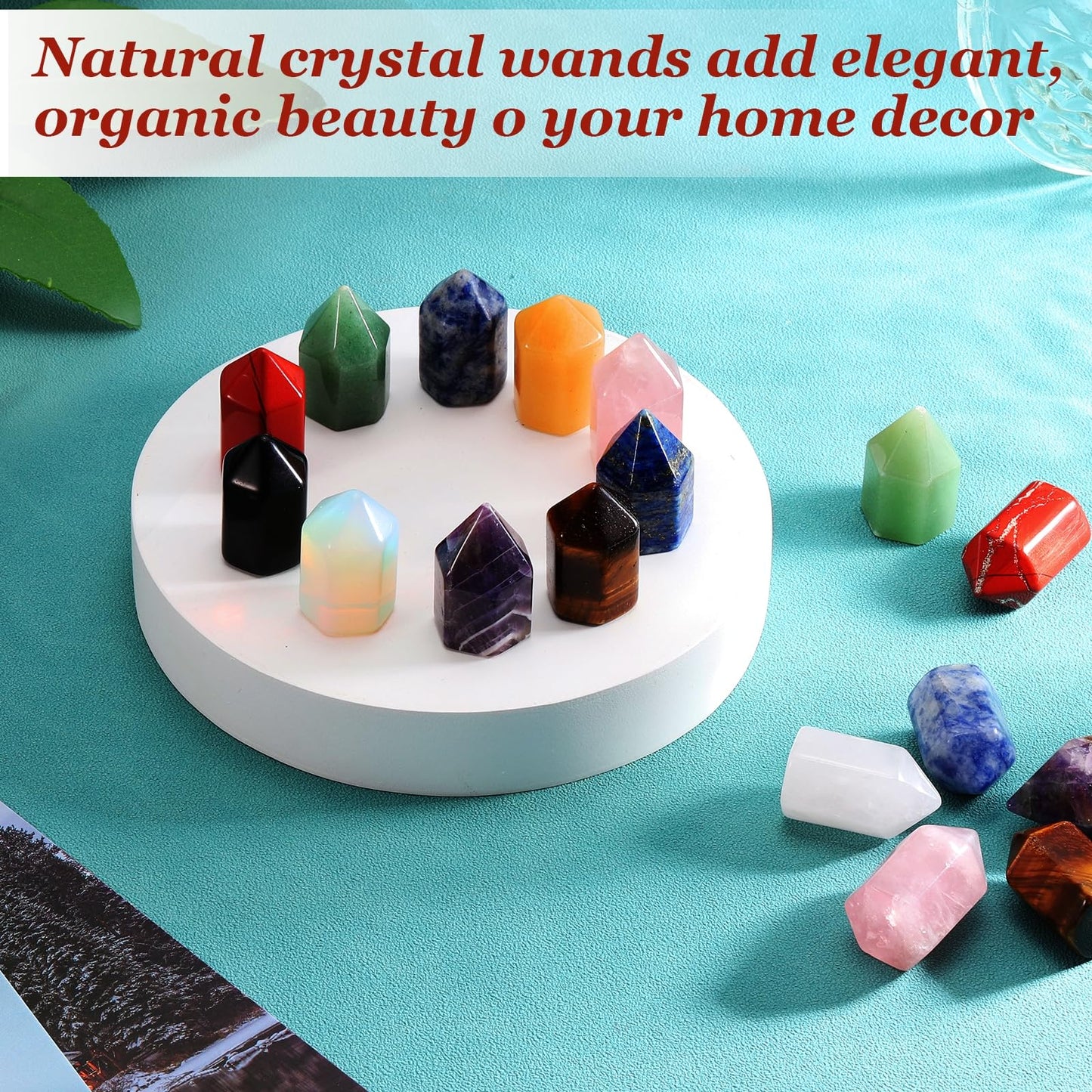 MECCANIXITY Crystals Wands Rose Quartz Hexagonal Faceted Single Points Towers Pocket Polished Stone Bulk for Energy Chakra Meditation Crystal Healing, 15 x 25mm (Pink),5Pcs