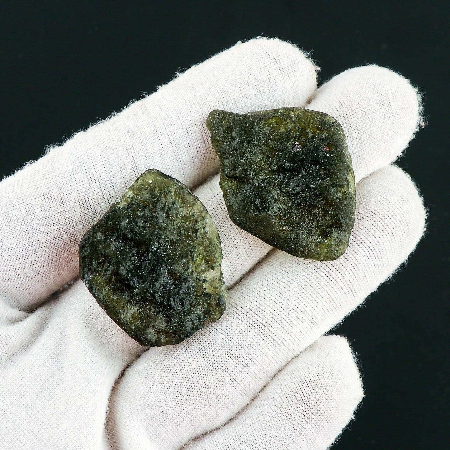 CRYSTALIS (2pcs) (30-40mm) Raw Synthetic Moldavite, High Vibrational Loose Gemstone, Wholesale Bulk Rough Jewelry Making Supply, Chakra Stones, Wire Wrapping, DIY, Gem Collection