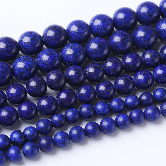 60PCS 6MM Lapis Lazuli Stone Beads Natural Gemstone Bead Crystal Healing Energy Jewelry Making DIY 15 inches