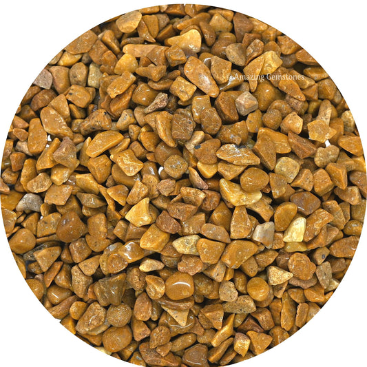 Yellow Jasper Crystal Chips Aquarium Gravel Rocks - Amethyst Chips Bulk Fish Tank Gravel, Small Tumbled Stone Chips and Tiny Crystals for Decoration (Natural AAA Grade Gemstones)