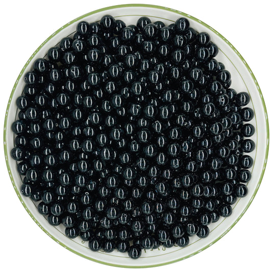 WHNKFB 10mm 50PCS Natural Black Onyx Round Beads, Smooth Polished Agate Loose Beads for Jewelry Making Craft - 4mm 6mm 8mm 10mm Options with Free Elastic Cord