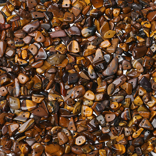ZHIYUXI 400pcs Tiger Eye Beads Crystal 5-8mm Beads Gemstones for Bracelet Making Irregular Tiger Eye Stone Bead for Jewelry Making Craft 2 Strands