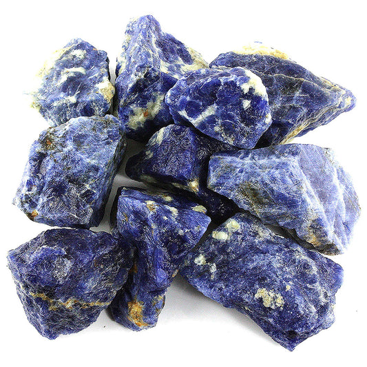 Crystal Allies 1 Pound Bulk Rough Blue Sodalite Reiki Crystal Healing Stones Large 1"